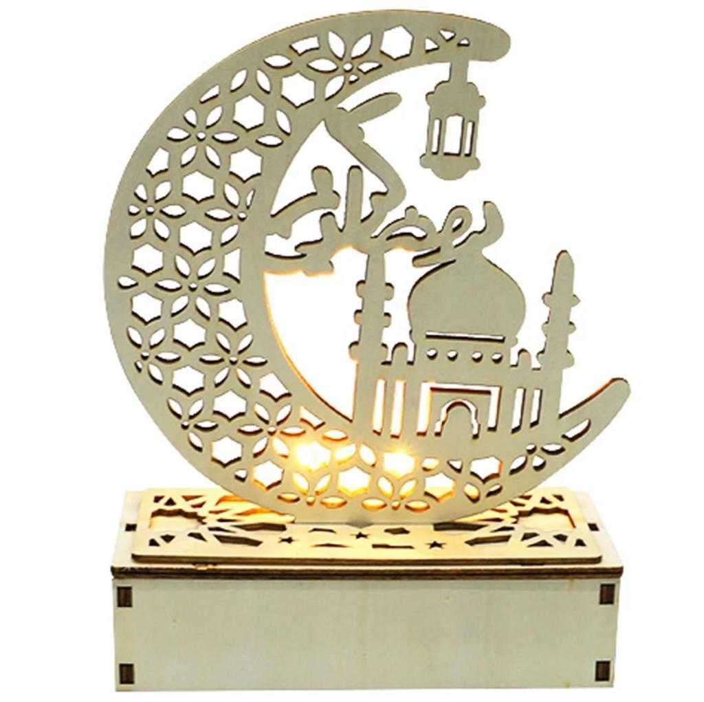 Laser Cut Ramadan and Eid Decorations Wooden Ornaments with LED Lights. 11  Styles to Choose from.