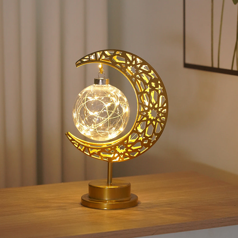 Moon-Star Table Lamp Golden Muslim Decoration