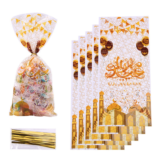 100Pcs Ramadan & Eid Mubarak Poly Bags