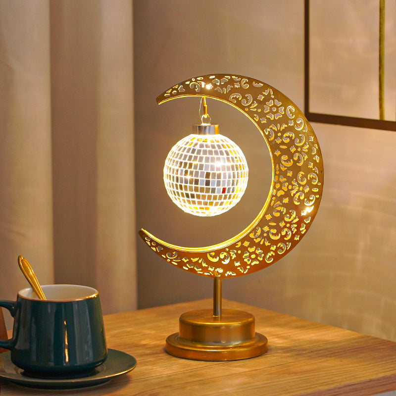 Moon-Star Table Lamp Golden Muslim Decoration