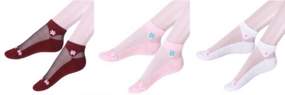 Cotton / Nylon Short Socks Flower design #2