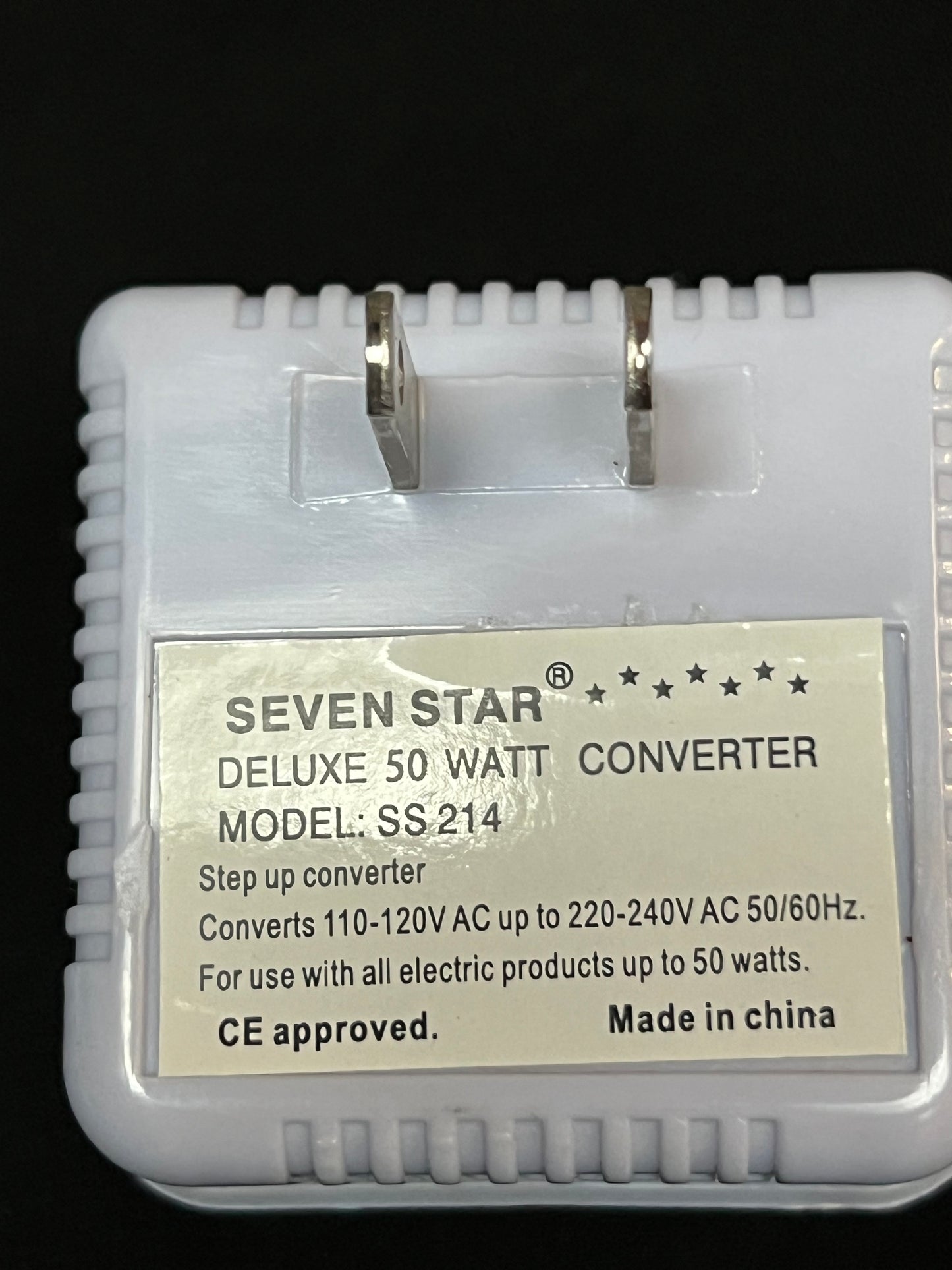 110 Volts to 220 Volts Converter or Adapter - Brand: "Seven Star"