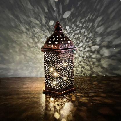 Ramadan lantern, a traditional metal Arab lamp, decorations and lights,  Ramadan artifacts, lighting and decorations for