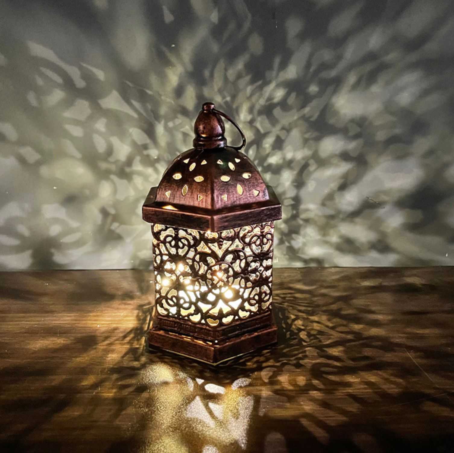 Ramadan Decorations Table Decor Lantern with Flickering LED Eid ...