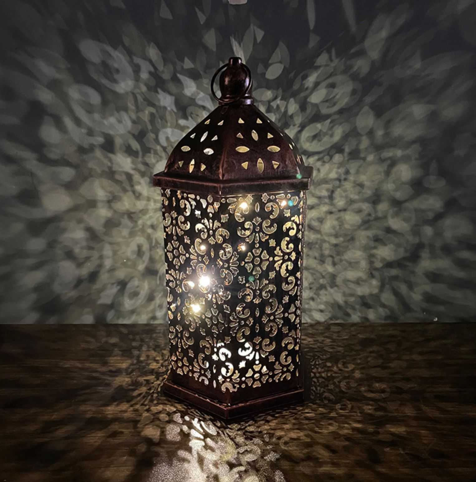 Ramadan Decorations Table Decor Lantern with Flickering LED Eid Mubarak  Lantern with LED Decorative Hanging Lantern