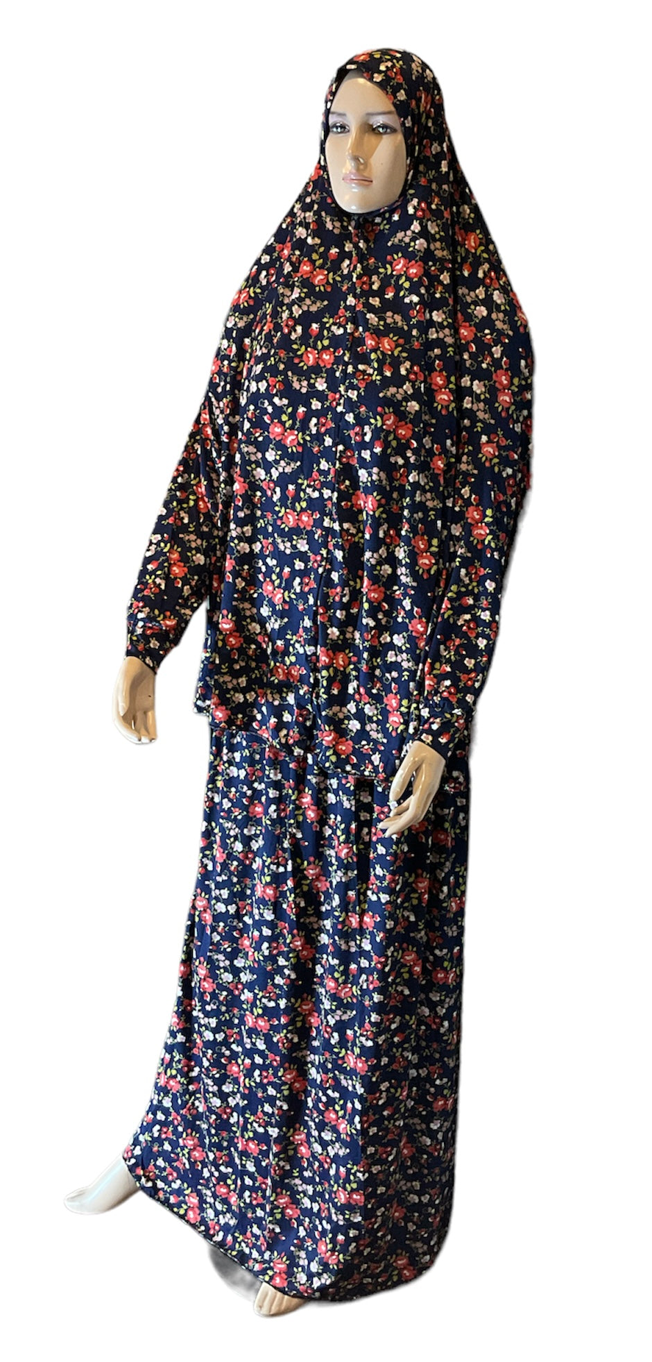 Buy SAWB Islamic Prayer Dress for Women- Free Size, Muslim Dress with  Hijab, Jilbab/Niskarakuppayam/Namaz Khimar/Prayer Clothes Niqab Khimar,  Islamic Premium Prayer Clothes, Black floral color at Amazon.in