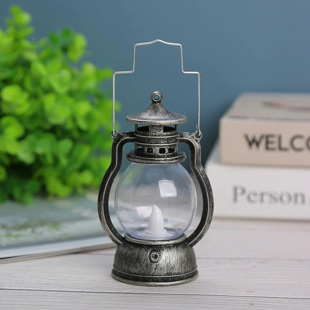 Holiday lighting mini Led Retro Oil Lamp Child Gift Ramadan Home Room  Desktop Decoration Fairy Lights, 1Set