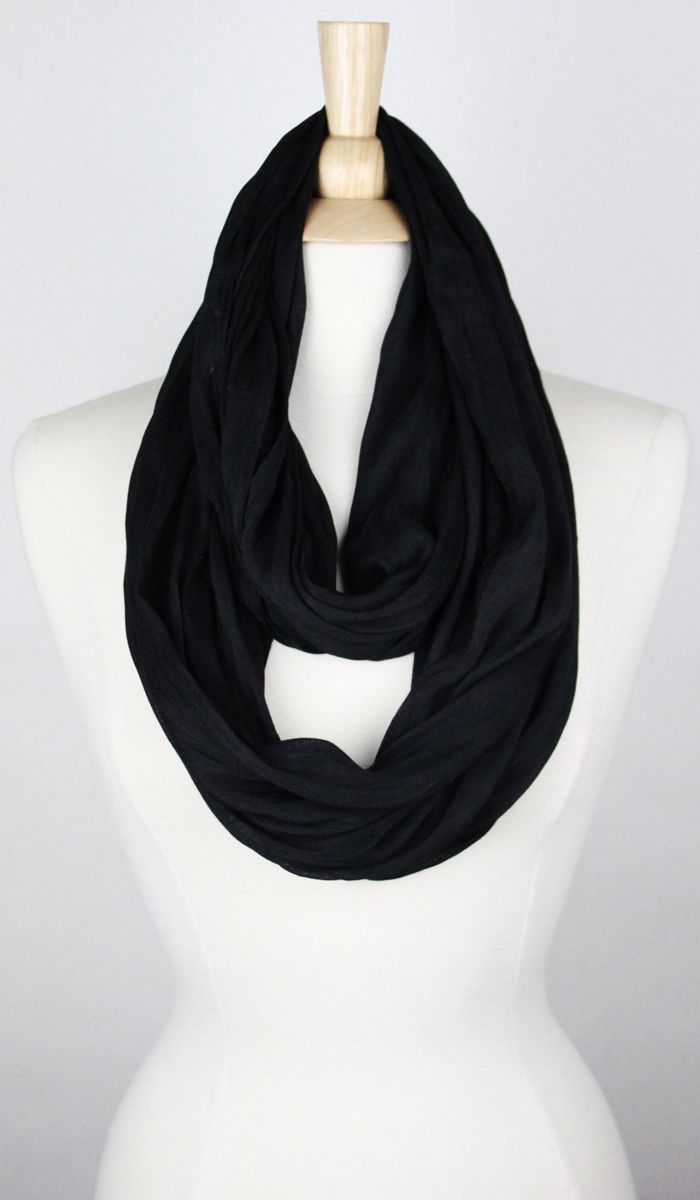 SOLID COTTON/SILK INFINITY SCARF